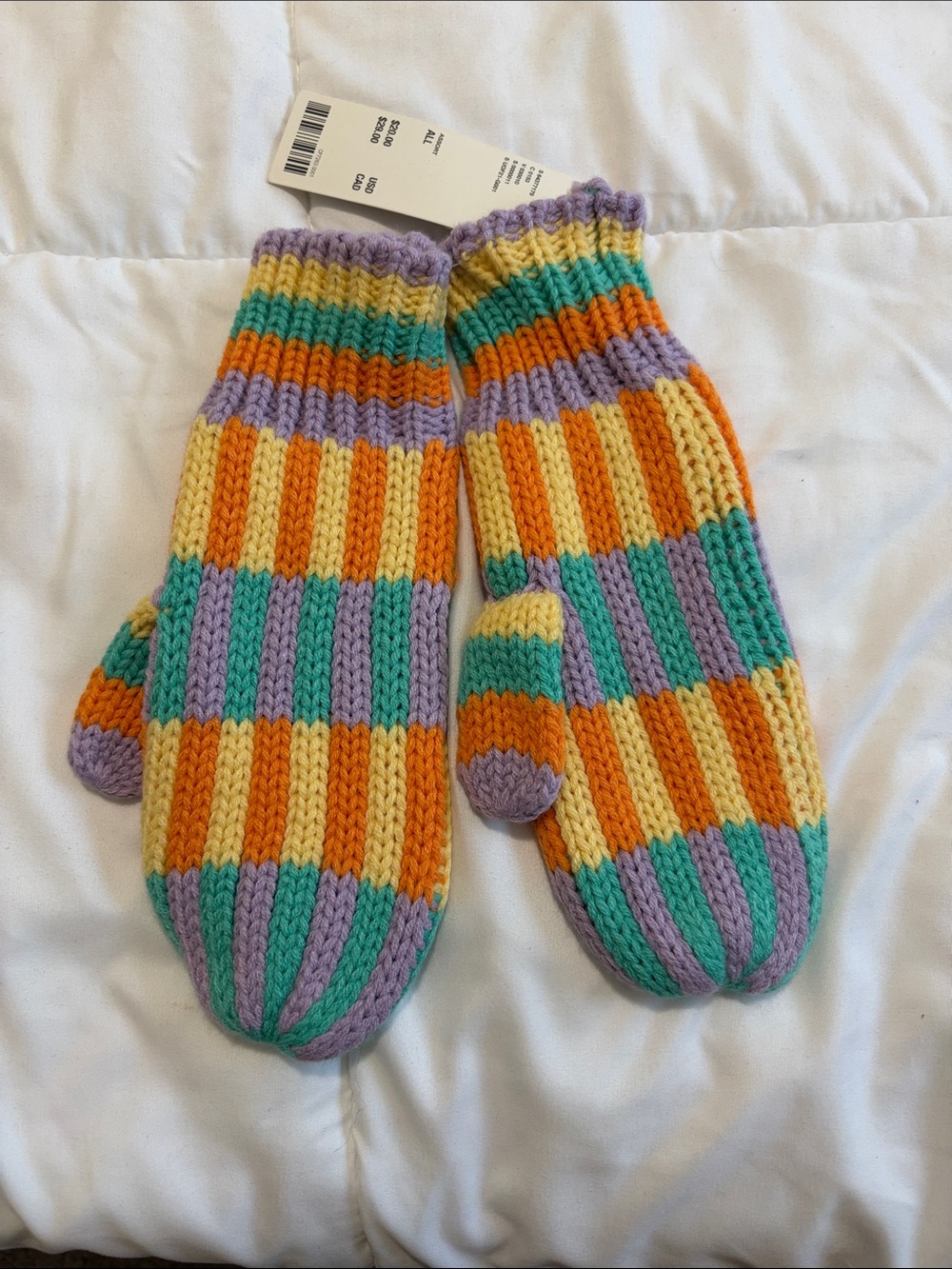 Women’s Colorblock Knit Mittens - Multicolor